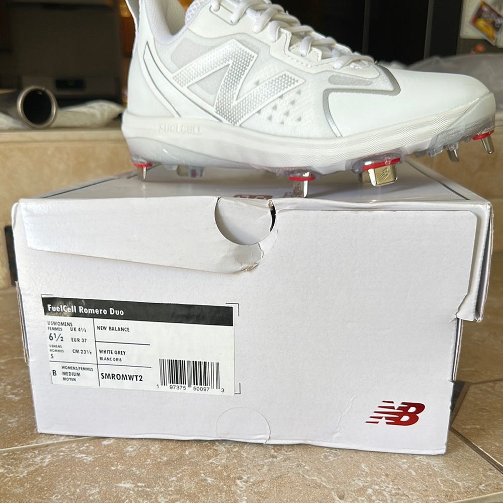 New Balance White FuelCell Romero Duo Women's Cleats